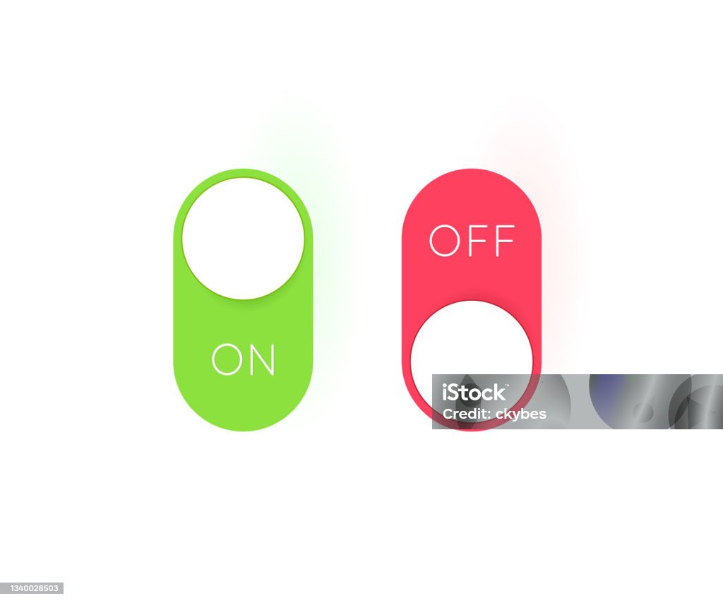 On And Off Toggle Switch Buttons Modern Devices User Interface Vector ...