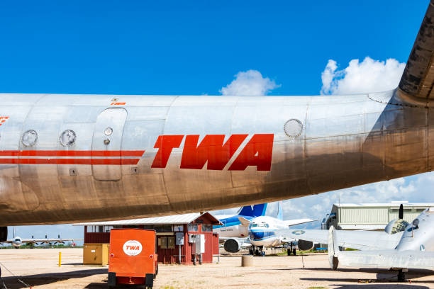 TWA Connie on display stock photo