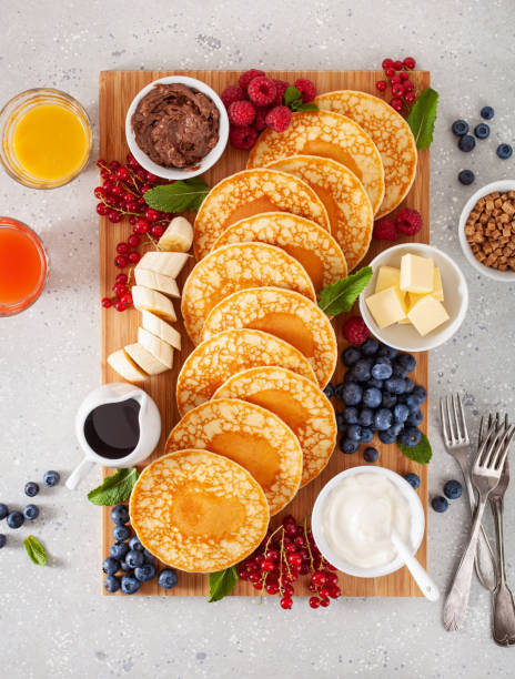 istock american pancake board with bacon berries maple syrup butter 1340029005