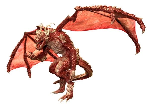 istock 3D illustration fantasy dragon on white 1340029202