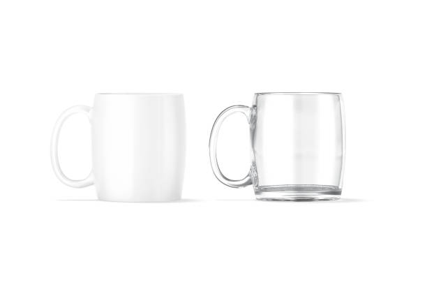 istock Blank ceramic and glass barrel-shaped 11oz mug mockup, front view 1340033530