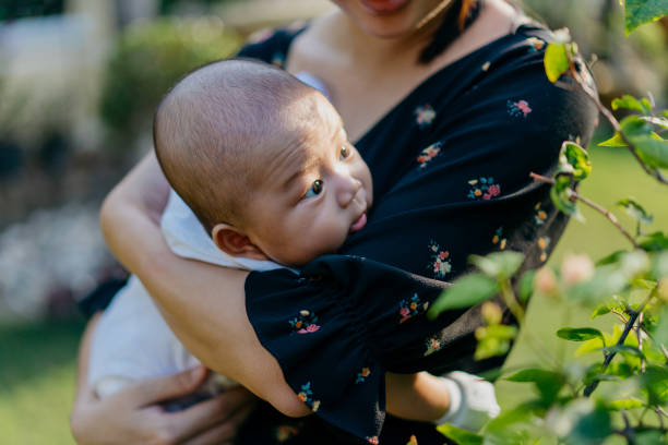 istock Asian baby boy looking at plants in backyard 1340035316
