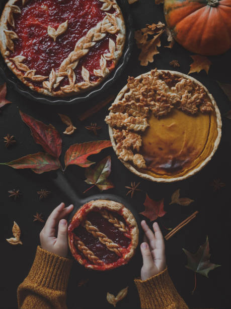 istock Traditional American pumpkin pie and apple pie. Thanksgiving day. 1340036480