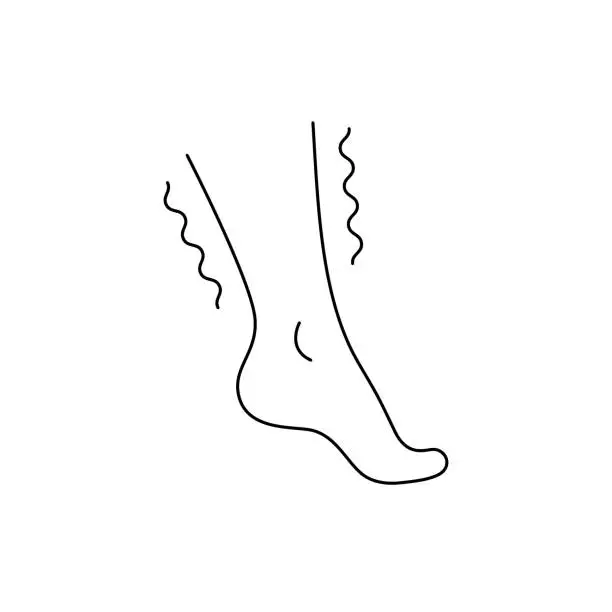 Vector illustration of linear black legs with waves