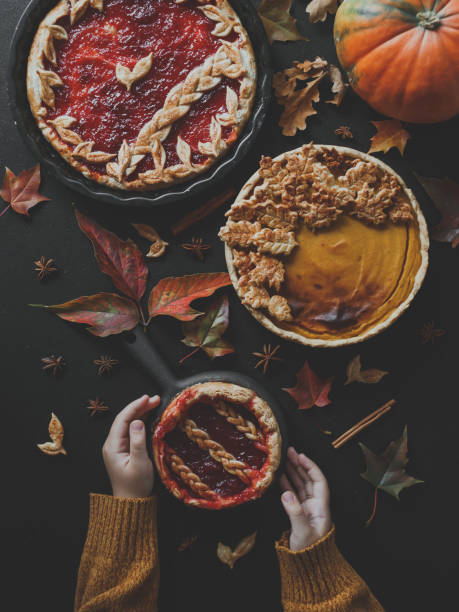 istock Traditional American pumpkin pie and apple pie. Thanksgiving day. 1340040135
