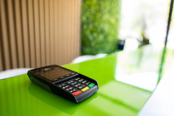 istock Credit card reader on reception of medical clinic 1340040138