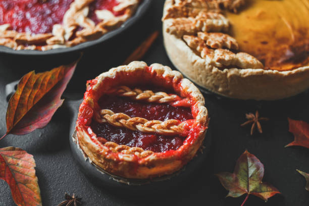 istock Traditional American pumpkin pie and apple pie. Thanksgiving day. 1340040175