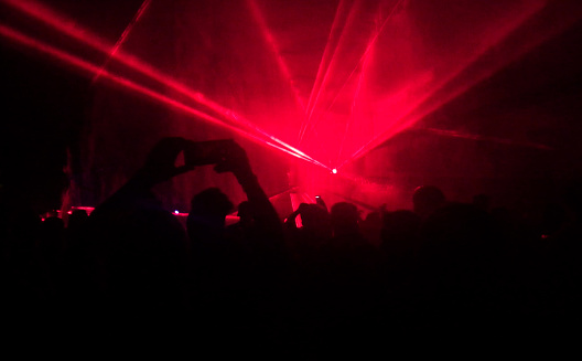 Laser show in disco nightlife