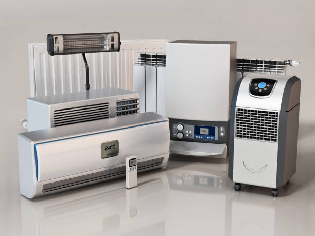 istock Set of domestic heating and cooling devices 1340050153