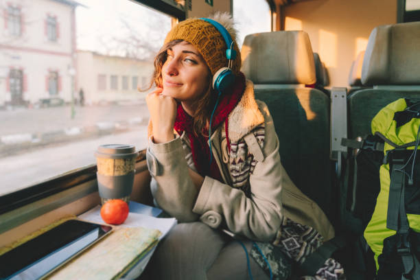 istock Traveler on a journey with train 1340051813