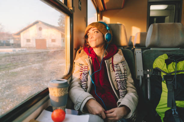 istock Traveler on a journey with train 1340052454