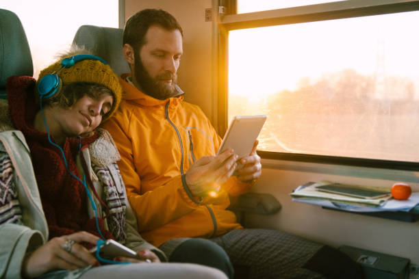 istock Couple traveling with train 1340052478