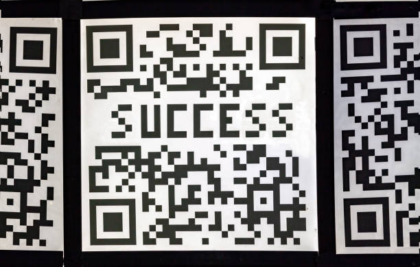 istock Business success abstract motivation concept mobile phone qr code design. 1340055267