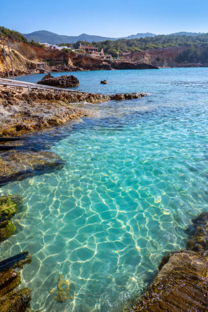 Ibiza Cala Xarraca in Sant Joan of Balearics Ibiza Cala Xarraca in Sant Joan of Balearic Islands balearics stock pictures, royalty-free photos & images