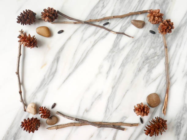 istock Autumn frame background isolated on a white marble with space for text 1340060670