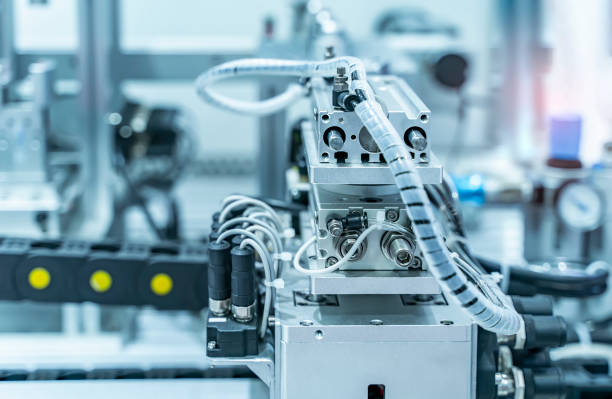 istock Automation Compressed Air Production, Air Cylinder Machine Mechanical Engineering Pneumatics Pneumatic Cylinders 1340061185