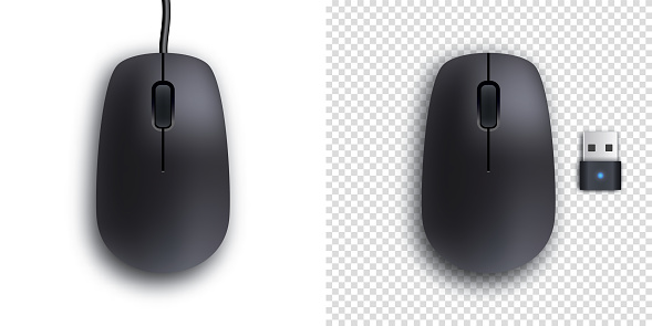 Mouse pc computer realistic effect in vector format