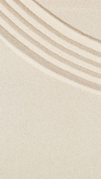 istock Pattern in Japanese Zen Garden with concentric circles on sand for meditation and tranquility 1340078598