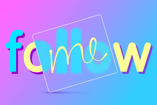 istock Colorful gradient background follow me, transparent frame in glass morphism stile, likes, subscriptions.Concept of social media banner. Vector. 1340081995