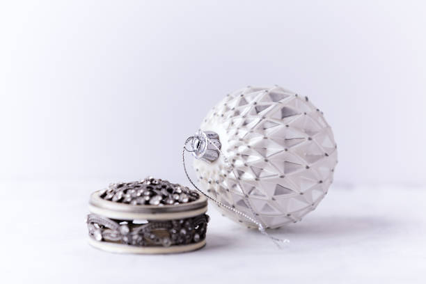 istock Simple Christmas decoration. Bright background. Close up. Copy space. 1340082126