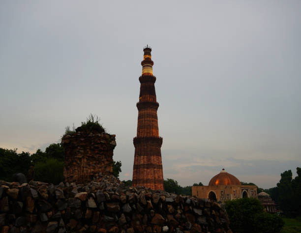 istock Qutub Minar- Qutab Minar Road, Delhi image evening view 1340083756