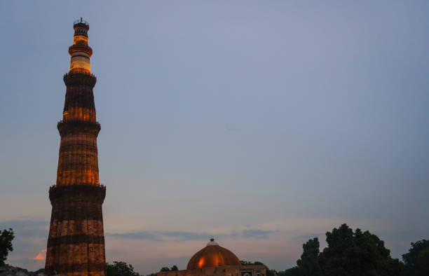 istock Qutub Minar- Qutab Minar Road, Delhi image evening view 1340083813