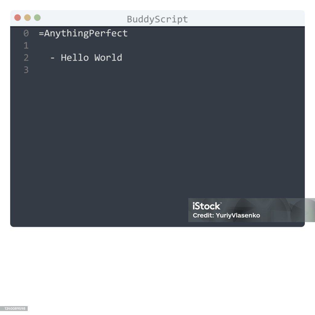 Buddyscript Language Hello World Program Sample In Editor Window ...