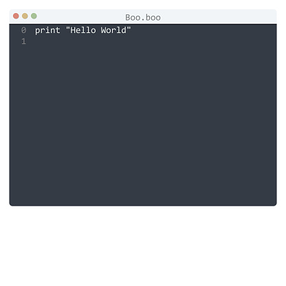 Boo Language Hello World Program Sample In Editor Window Illustration ...