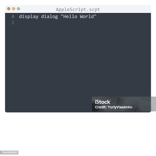 Applescript Language Hello World Program Sample In Editor Window ...