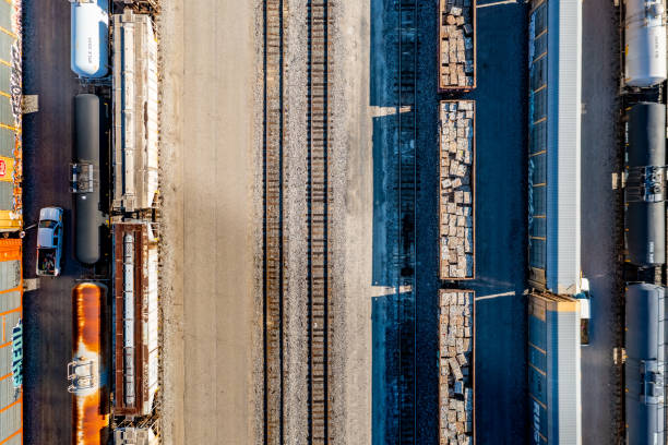 istock Aerial View of Rail Classification Yard, The MacMillan Yard, Maple, Vaughan, Canada 1340090305