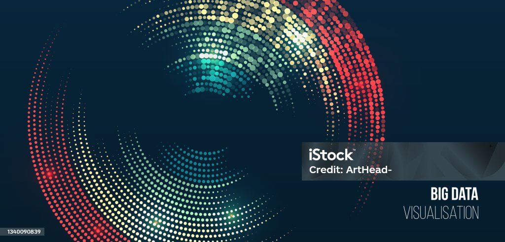 Vector Technology Background Big Data Visualization Abstract Stream ...