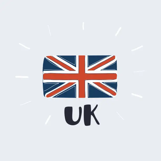 Vector illustration of Vector illustration of United Kingdom Flag on white backround.