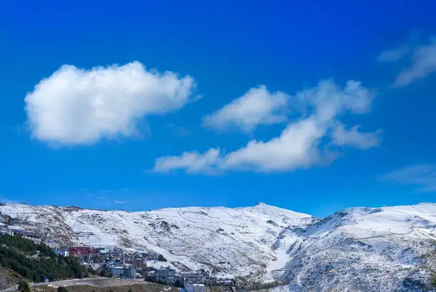 Sierra Nevada village and snow ski resort  in Granada of Spain