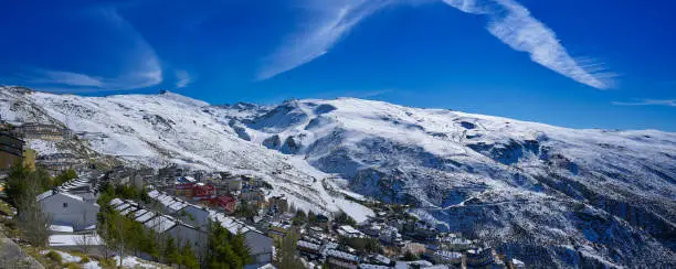 Sierra Nevada village and snow ski resort  in Granada of Spain