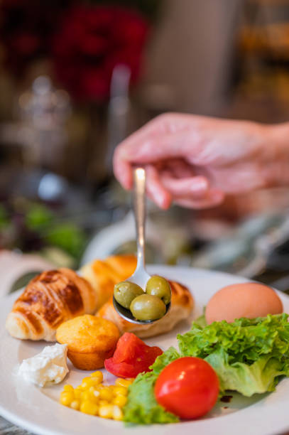 istock Healthy buffet breakfast in the hotel dining room 1340095102