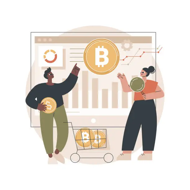 Vector illustration of Cryptocurrency market abstract concept vector illustration.