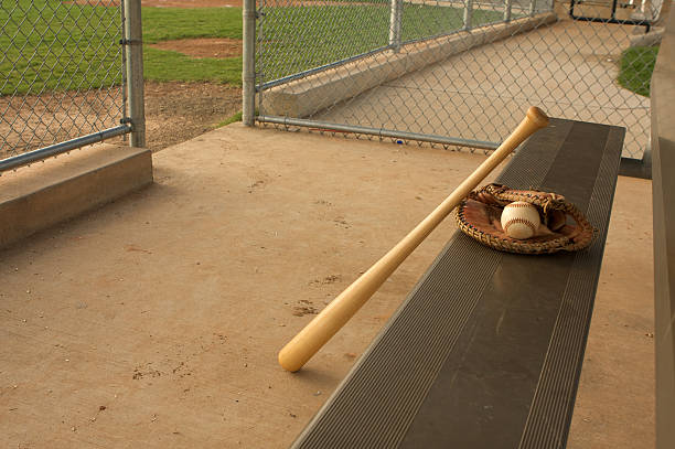 istock Baseball Bat and Glove on Bench 134009659