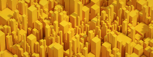 istock Cube Blocks, City Buildings, Skyscrapers, Abstract Geometric Background 1340097693