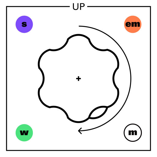 ilustraciones, imágenes clip art, dibujos animados e iconos de stock de arriba quark - neutrino