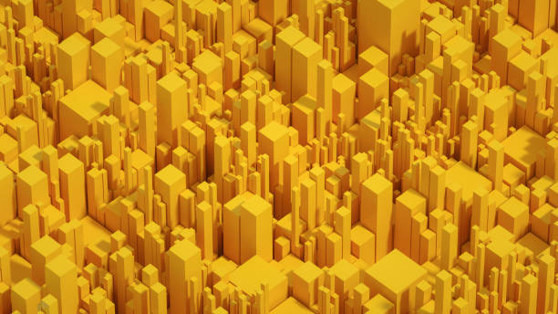 istock Cube Blocks, City Buildings, Skyscrapers, Abstract Geometric Background 1340097848