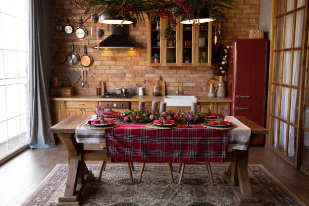 istock Cozy home kitchen decorated for New Year 1340098461
