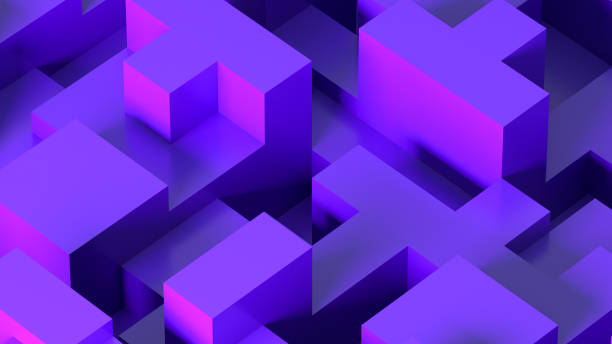 3D Abstract Iridescent Geometric Shapes Background 3d rendering of abstract iridescent geometric shapes background. Color gradient. block stacking video game stock pictures, royalty-free photos & images