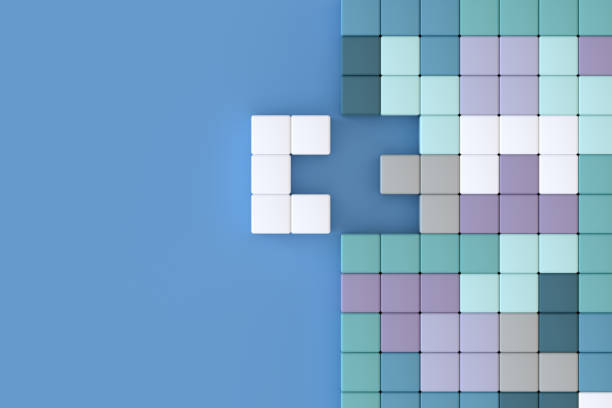 istock 3D Abstract geometric shapes background, logic game 1340100619
