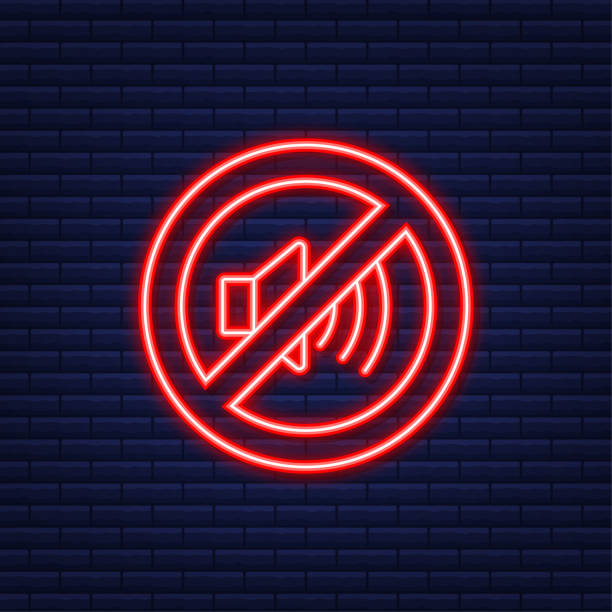No sound phone. Neon icon. Telephone call. Cell phone icon. Vector illustration. No sound phone. Neon icon. Telephone call. Cell phone icon. Vector illustration keep calm and stock illustrations