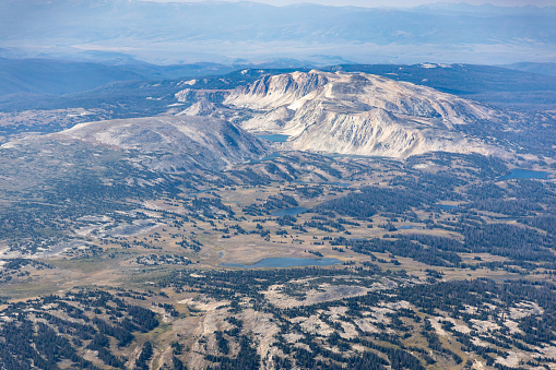 Aerial view of Medicine Bow Mountains, Wyoming, USA