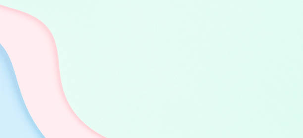 istock Abstract color papers geometry flat lay composition banner background with light blue, green and pastel pink tones 1340104249