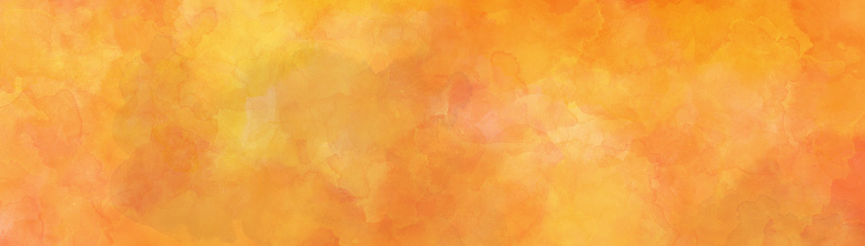 Orange background, hot yellow and orange marbled watercolor texture design, autumn fall or Halloween colors in light old distressed grunge texture