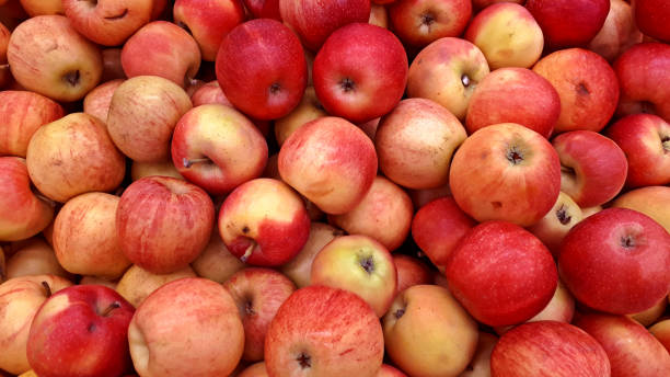 istock Group Of Red Apples.  Close-up Red Apples Texture 1340108332