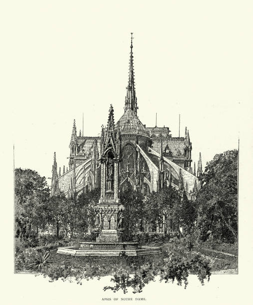 istock Apsis of Notre Dame, Paris, France, 19th Century 1340110083