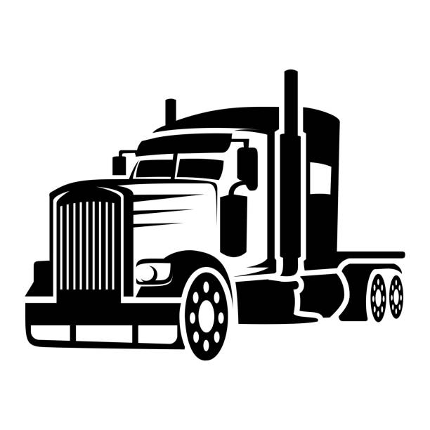 illustrations, cliparts, dessins animés et icônes de icône de camion vecteur plat simple illustration isolée modèle de modèle de modèle à la mode. - fret cargo blanc maquette